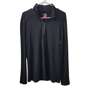 Icebreaker Half Zip Merino Wool Sweater L Black Cozycore Athlesure Hiking Trail